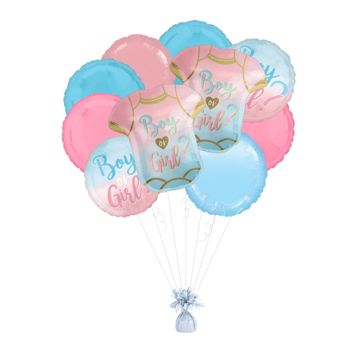 "Boy or Girl" Gender Reveal Foil Balloon Bundle