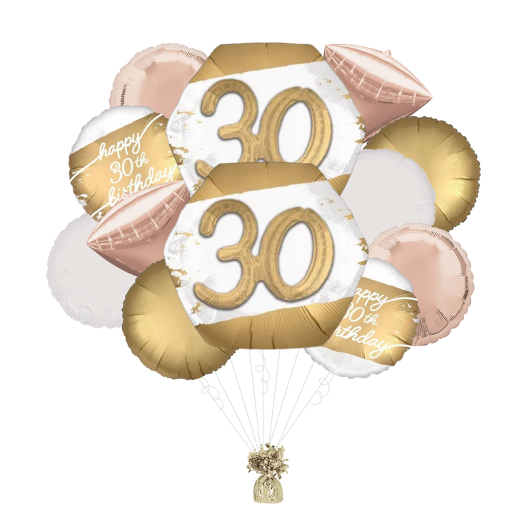 Golden Age 30th Birthday Foil Balloon Bundle