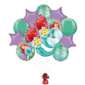 Colorful Ariel balloon bouquet featuring The Little Mermaid theme birthday from Parte Haus party supply store in Bethesda Maryland