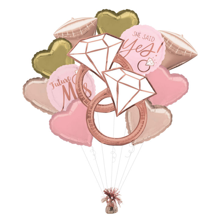 "Future Mrs" and "She Said Yes!" Engagement Foil Balloon Bundle