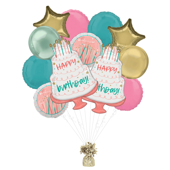 Happy Cake Day Birthday Foil Balloon Bundle