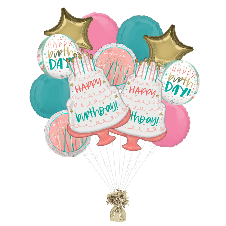 Happy Cake Day Birthday Foil Balloon Bundle