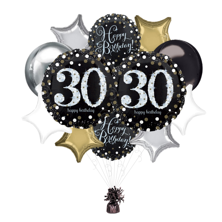 Sparkling Celebration 30th Birthday Foil Balloon Bundle