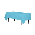 Light blue plastic tablecloth rectangular style for birthday or baby shower from Parte Haus party supply store in Bethesda MD