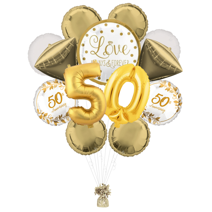 50th Anniversary Foil Balloon Bundle