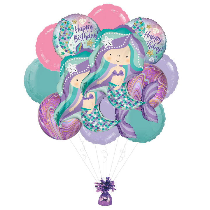 Purple Mermaid Foil Balloon Bundle