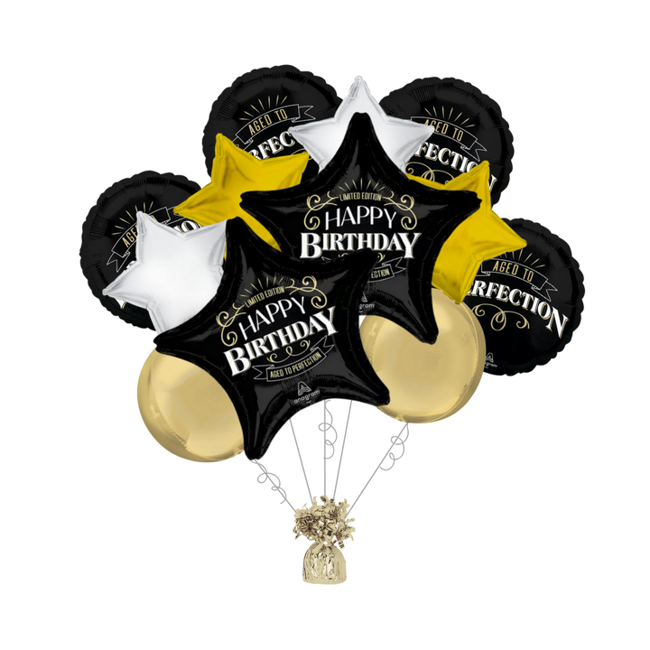 Premium Better With Age Birthday Foil Balloon Bundle with Balloon Weight