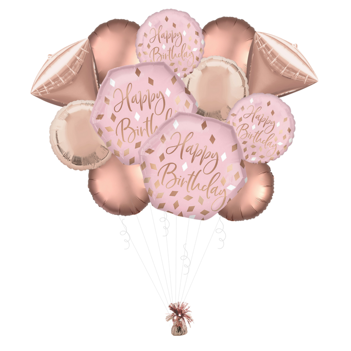 Blush Birthday Foil Balloon Bundle