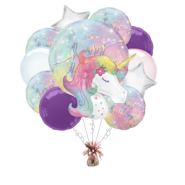 Premium Luminous Birthday Foil Balloon Bundle with Balloon Weight