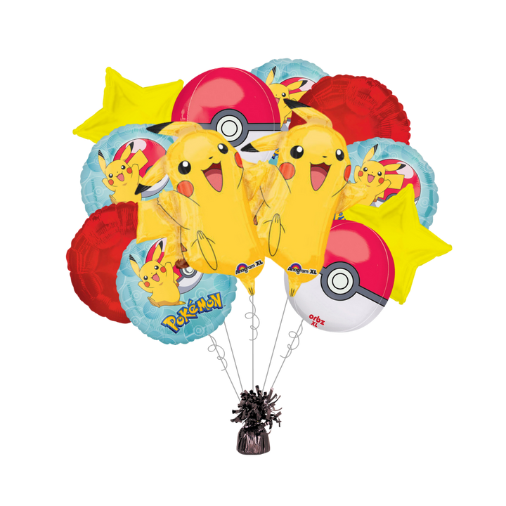 Premium Pikachu Foil Balloon Bundle with Balloon Weight - Pokémon