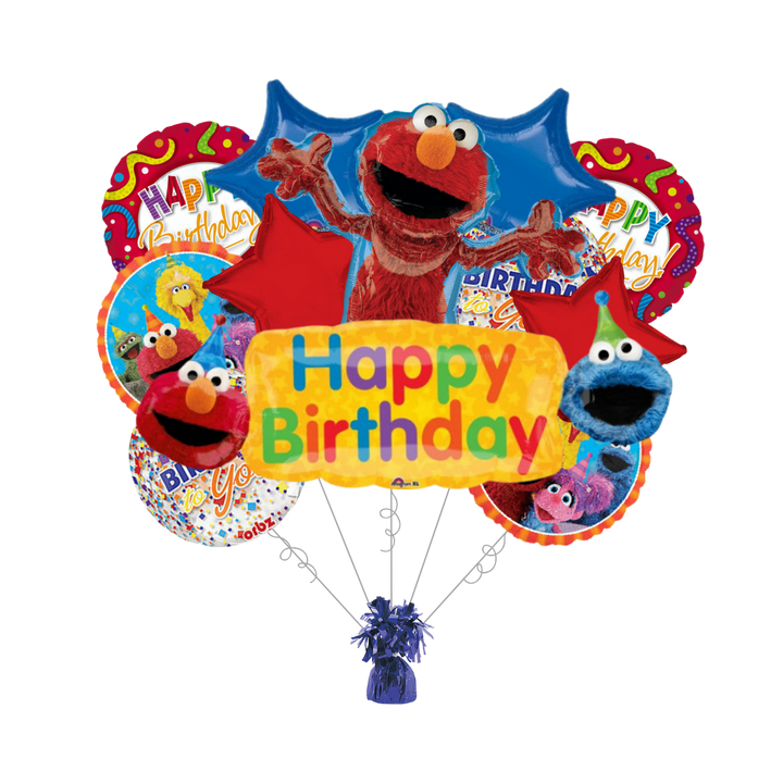Premium Sesame Street 2 Birthday Foil Balloon Bundle with Balloon Weight