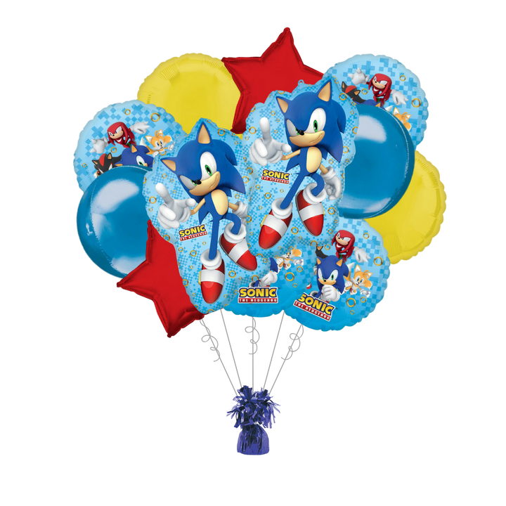 Premium Sonic the Hedgehog 2 Foil Balloon Bundle with Balloon Weight