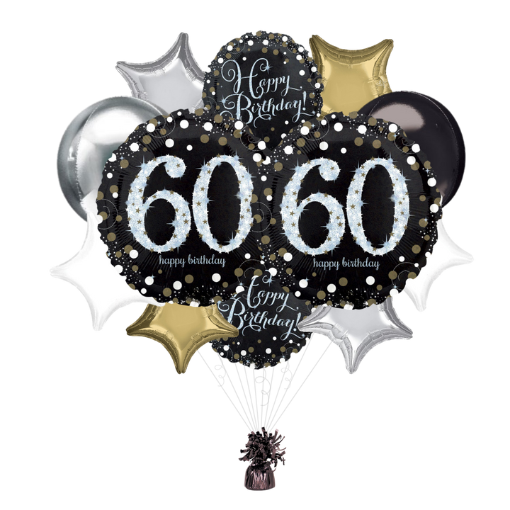Sparkling Celebration 60th Birthday Foil Balloon Bundle