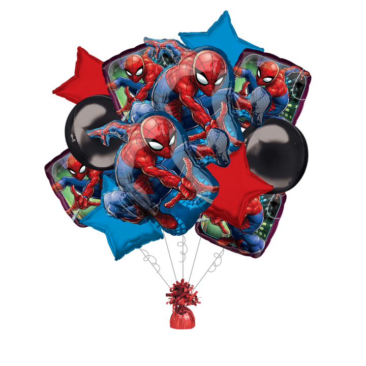 Premium Spider-Man Webbed Wonder Foil Balloon Bundle with Balloon Weight