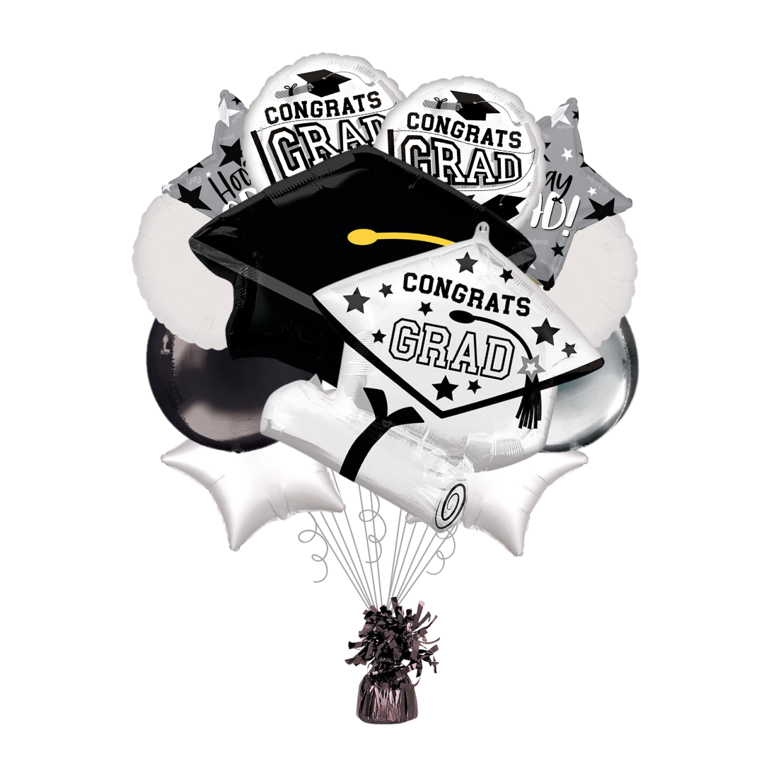 White Graduation School Colors Be True to Your School Balloon Bundle