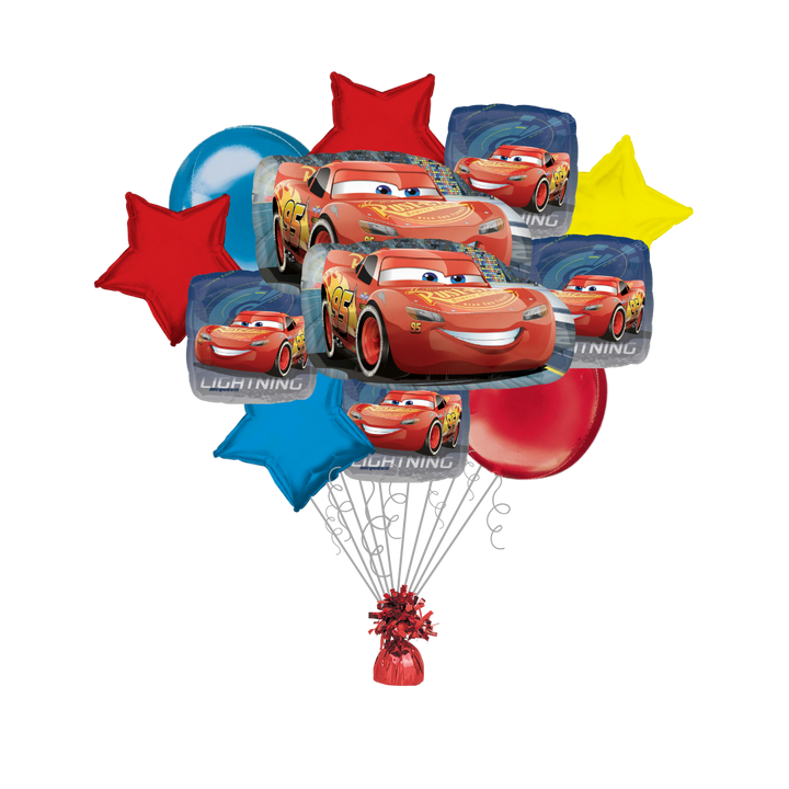Premium Cars 3 Foil Balloon Bundle with Balloon Weight