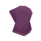 Purple dinner napkins with gold stripe elegant design celebration from Parte Haus party supply store in Bethesda MD
