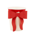 Red pink bow paper cup with large bow design birthday celebration from Parte Haus party supply store in Bethesda MD
