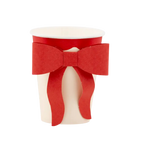Red pink bow paper cup with large bow design birthday celebration from Parte Haus party supply store in Bethesda MD