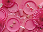 Dark Pink Rosettes Backdrop Set