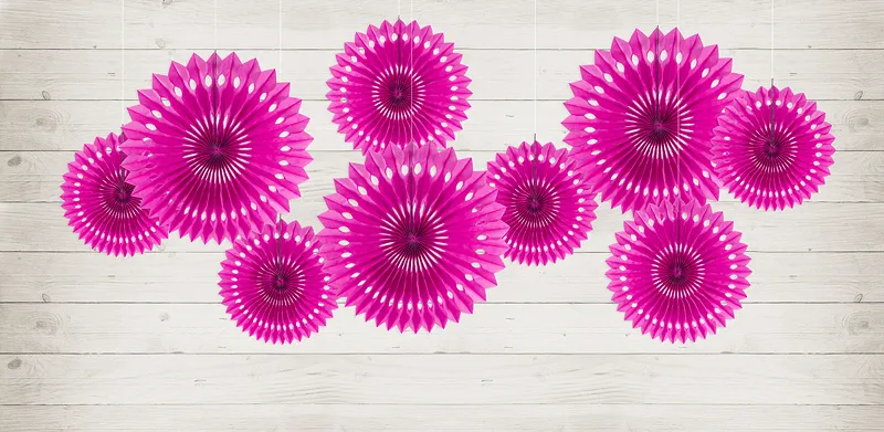 Dark Pink Rosettes Backdrop Set
