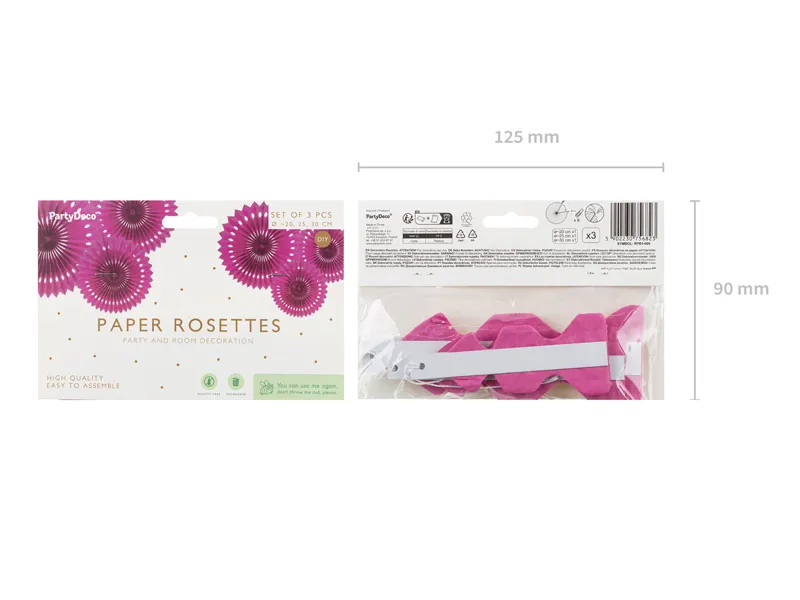 Dark Pink Rosettes Backdrop Set