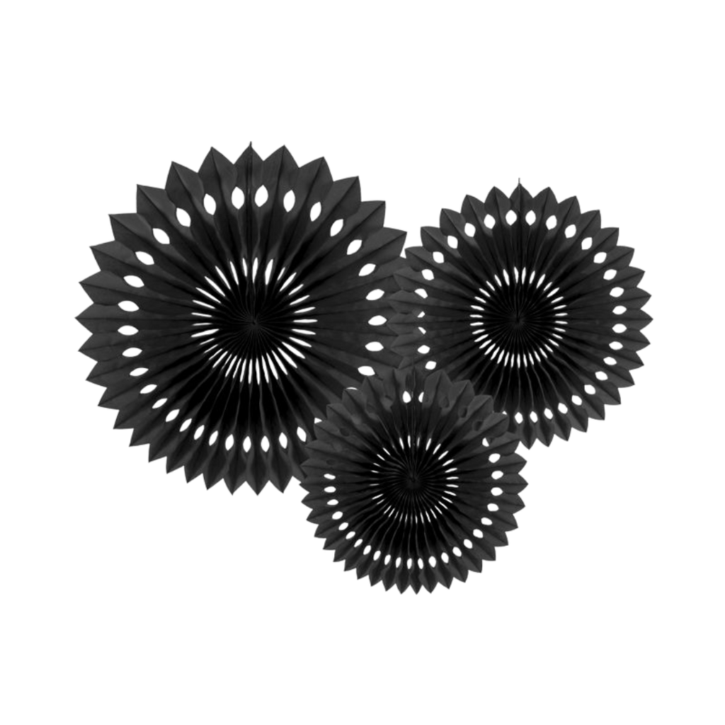 Black Lace Rosettes Backdrop Set