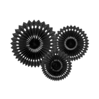 Black Lace Rosettes Backdrop Set