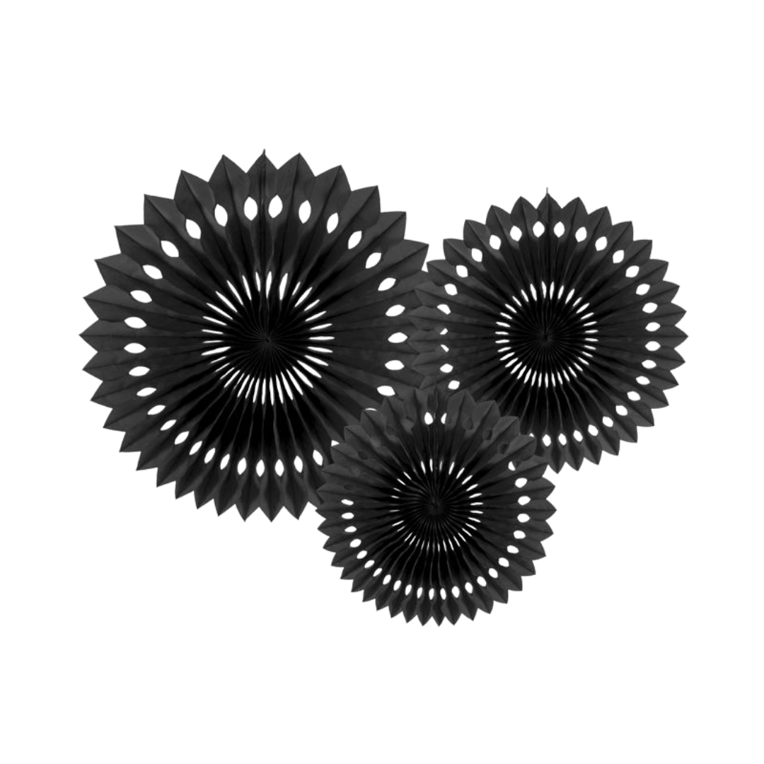 Black Lace Rosettes Backdrop Set