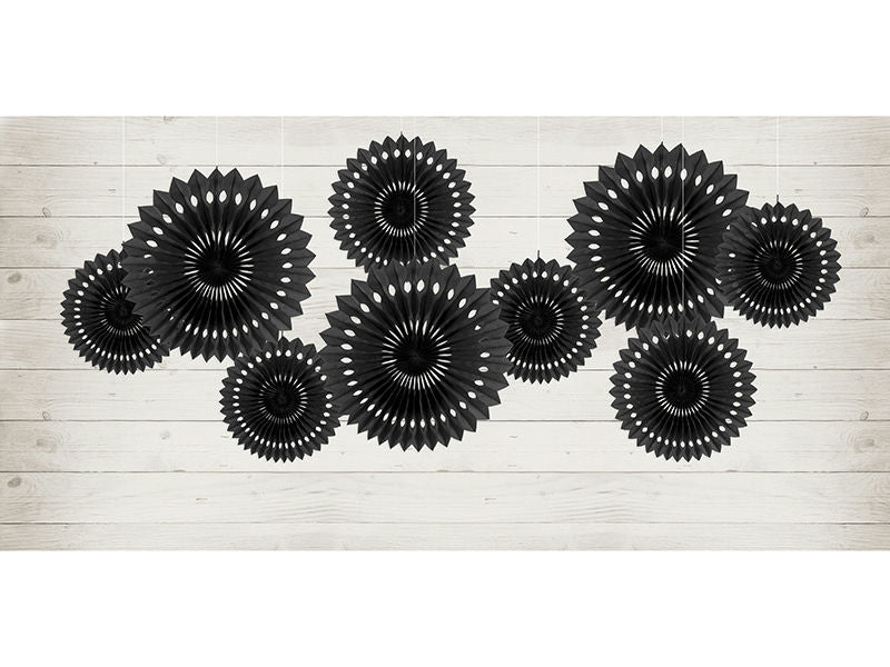 Black Lace Rosettes Backdrop Set