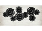 Black Lace Rosettes Backdrop Set