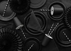 Black Lace Rosettes Backdrop Set
