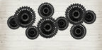 Black Lace Rosettes Backdrop Set