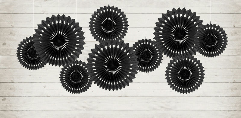 Black Lace Rosettes Backdrop Set