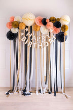 Black Lace Rosettes Backdrop Set