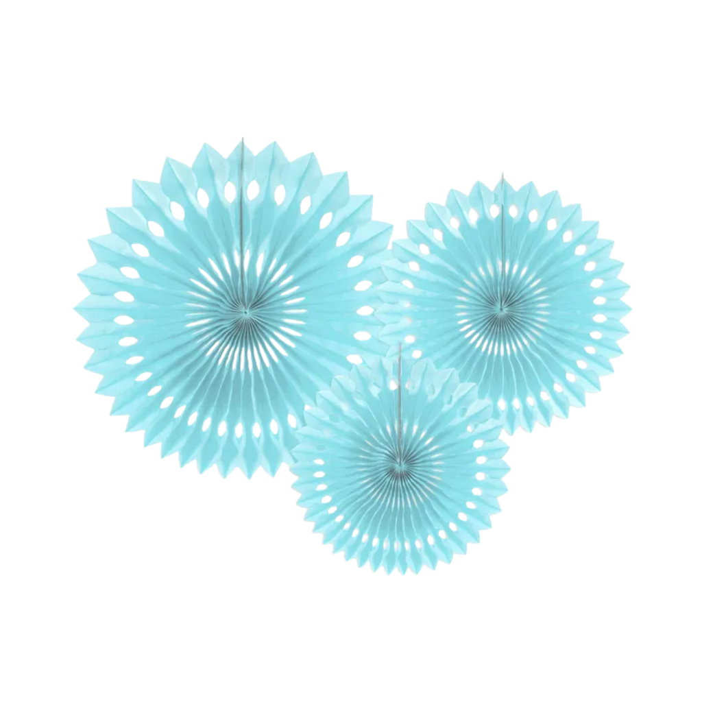 Light Blue Rosettes Backdrop Set