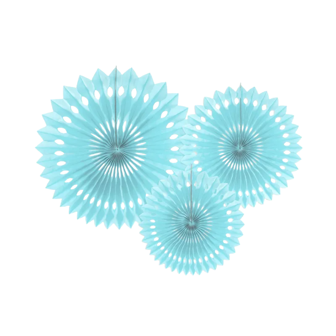 Light Blue Rosettes Backdrop Set
