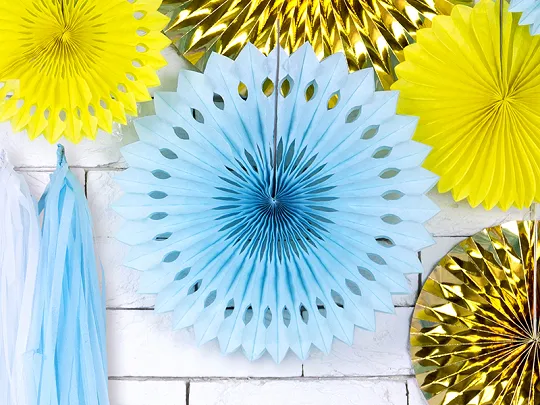 Light Blue Rosettes Backdrop Set