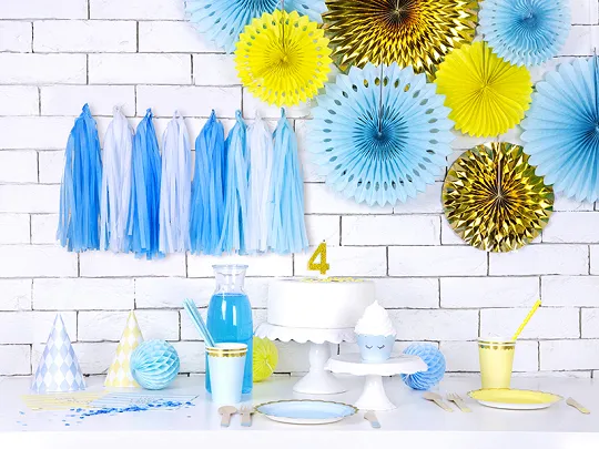 Light Blue Rosettes Backdrop Set