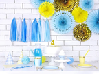 Light Blue Rosettes Backdrop Set