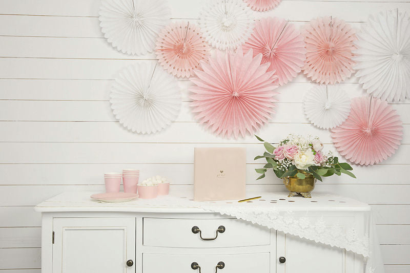 Blush Pink Rosettes Backdrop Set