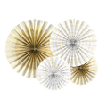 Gold and White Rosette Decoration - 3pcs