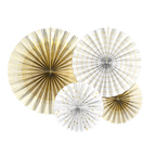 Gold and White Rosette Decoration - 3pcs