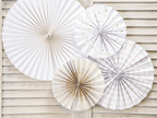 Gold and White Rosette Decoration - 3pcs