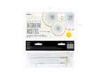 White and Gold Trim Rosette Decoration - 3pcs