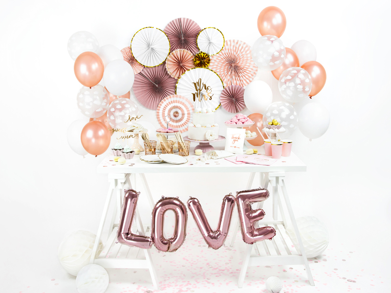 White and Gold Trim Rosette Decoration - 3pcs