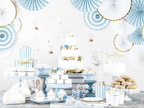 White and Gold Trim Rosette Decoration - 3pcs