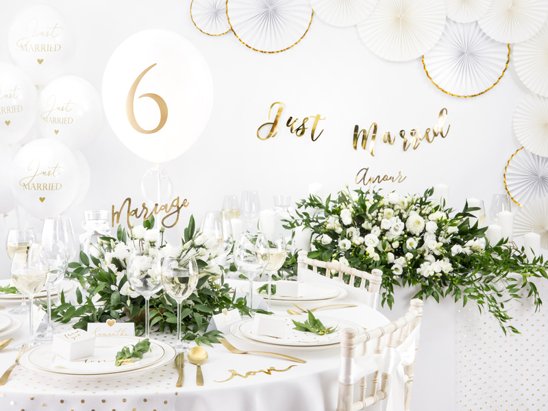 White and Gold Trim Rosette Decoration - 3pcs
