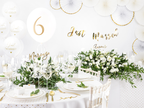 White and Gold Trim Rosette Decoration - 3pcs
