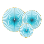 Light Blue with Gold Rosettes Backdrop Set